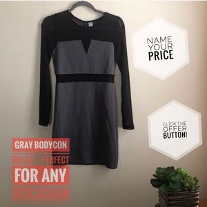 H&M Gray and Black Bodycon Dress